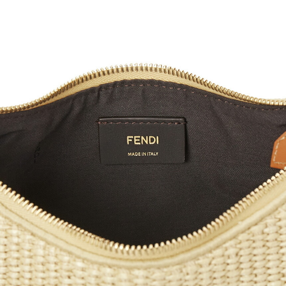 FENDI FF Jacquard Shopper Tote Shoulder Bag Brown - Picture 8 of 8